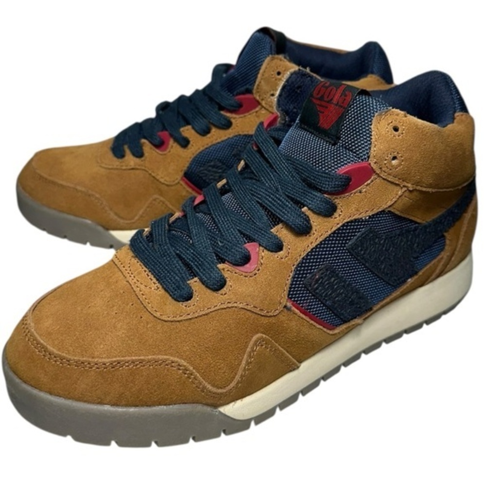 Gola Classics Men's Size 7 Carmel Tan Navy Blue Summit High Casual Sneakers
